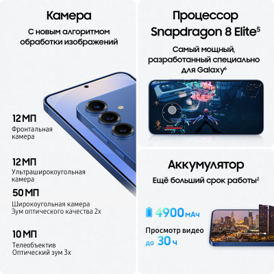 Смартфон Samsung Galaxy S25+ 5G 12/256Gb Blue