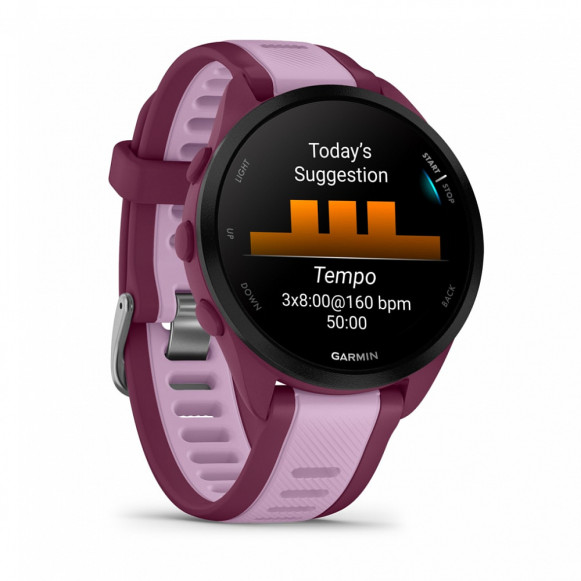 Умные часы Garmin Forerunner 165 Music лиловый c малиновым ремешком
