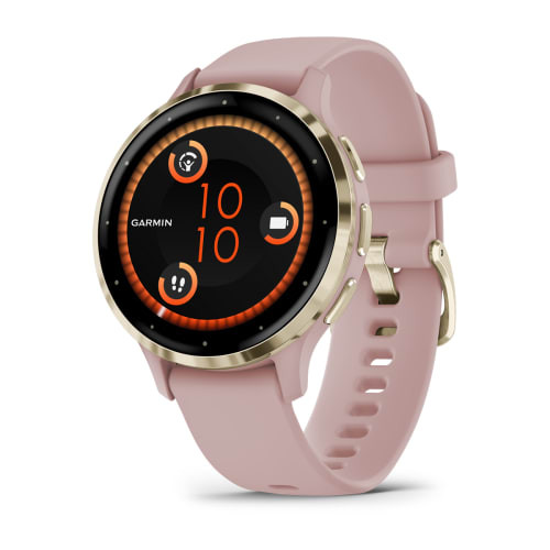 Умные часы Garmin Venu 3S 41mm Advanced GPS Smartwatch Pink Dawn Gold с розовым ремешком